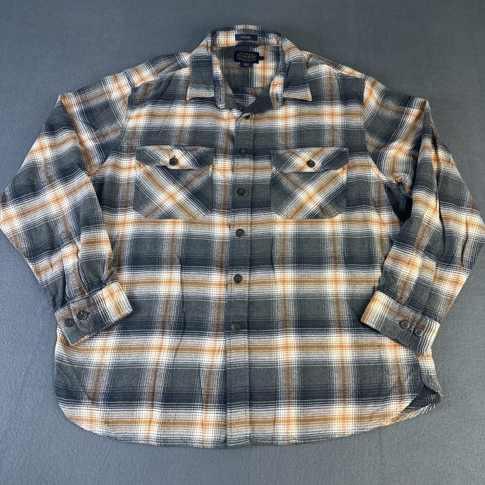Pendleton Burnside Men's Cotton Flannel Shirt Long Sleeve, Button-Up, Plaid XL